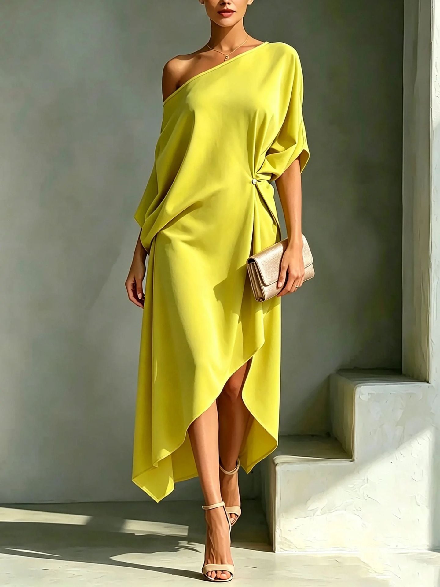 Camila Abito Elegante Asimmetrico