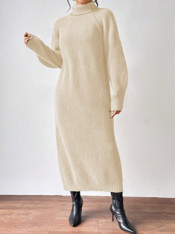 Vestito Donna Invernale in Maglia Lunga – Collo Alto, Calore e Comfort – Helena