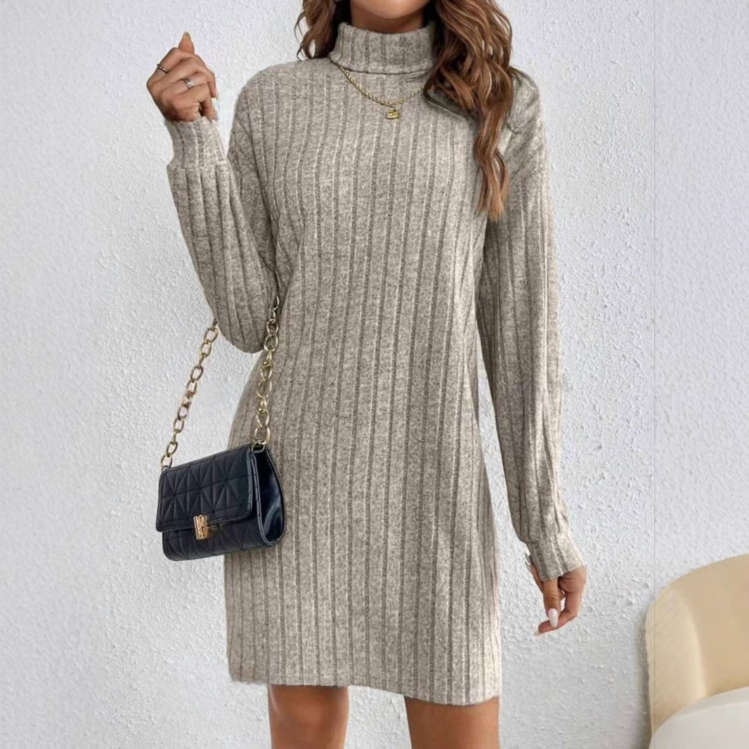 Vestito Donna Invernale Dolcevita in Maglia a Costine – Chiara