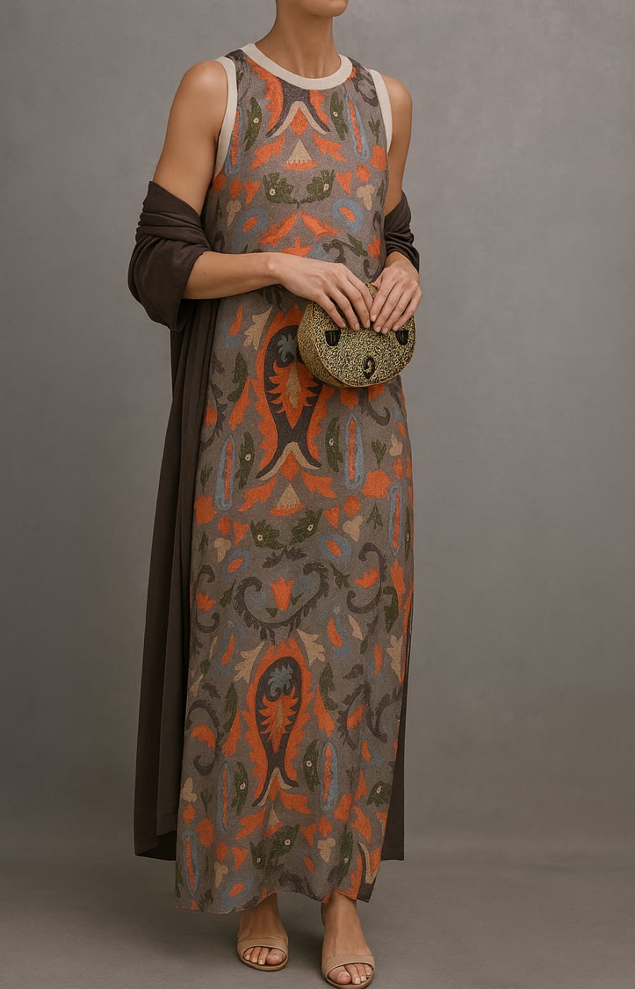 Élina Abito Lungo con Cardigan Coordinato