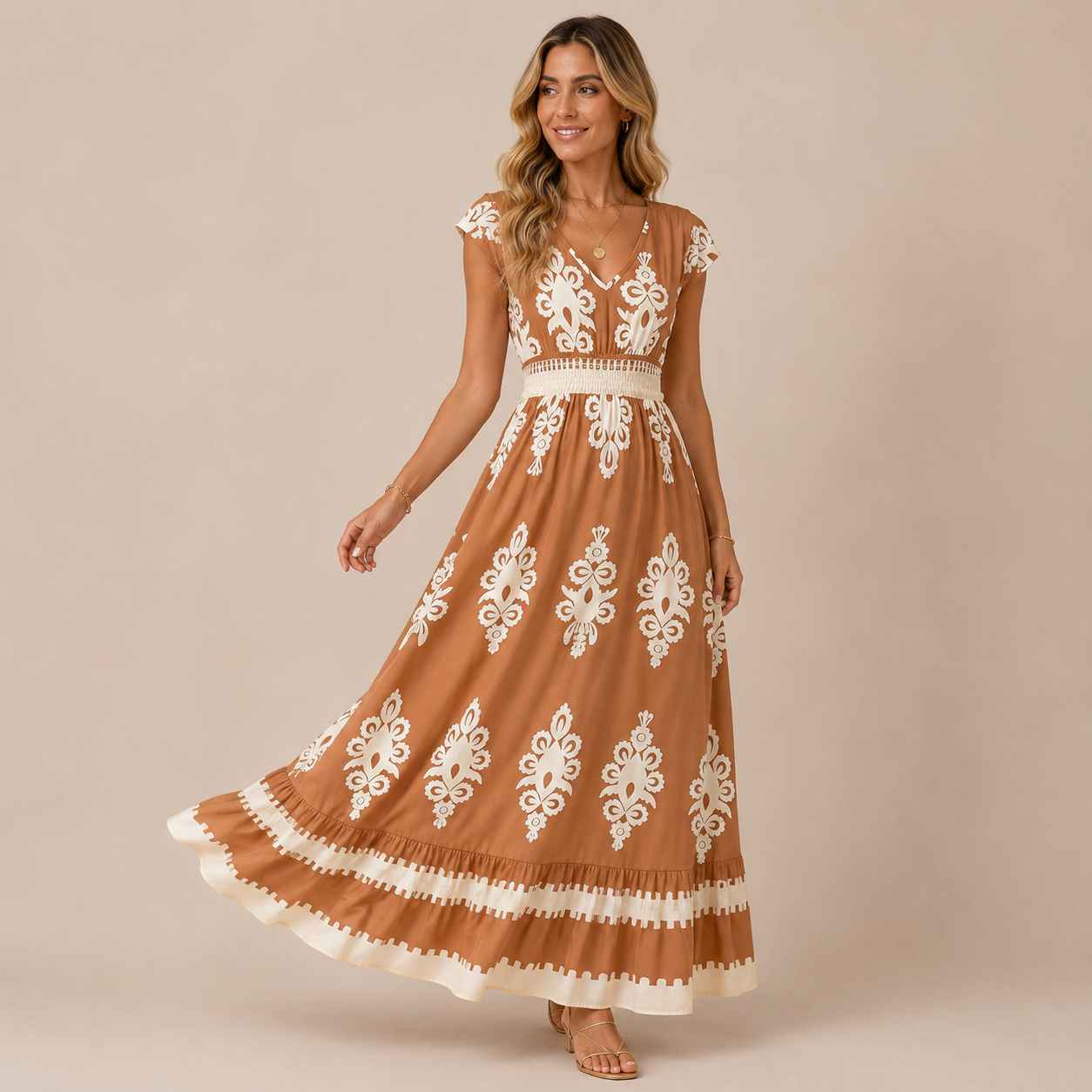 Candela Abito Maxi Barocco