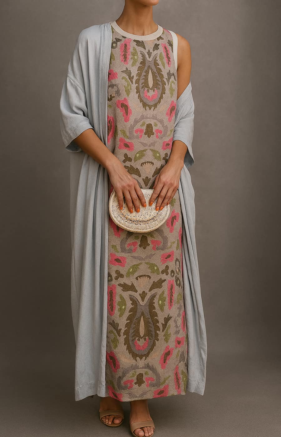 Élina Abito Lungo con Cardigan Coordinato