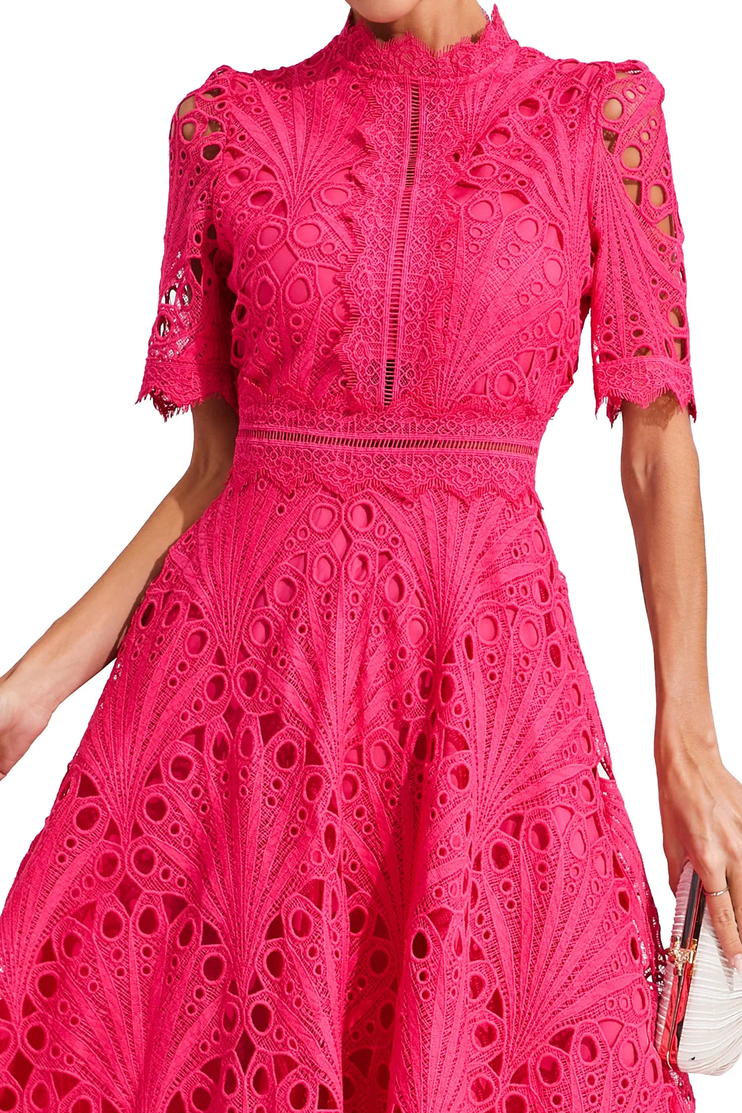 Sofia Abito Midi in Pizzo Romantico