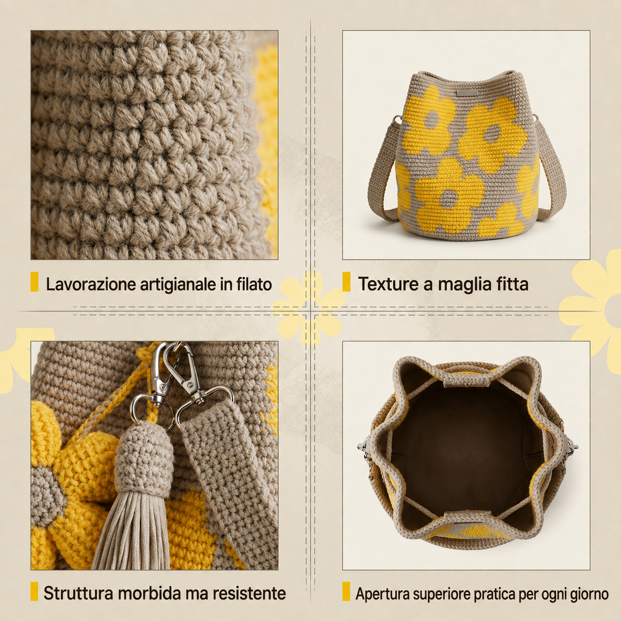 Fiorella Borsa Floreale all’Uncinetto 🌼