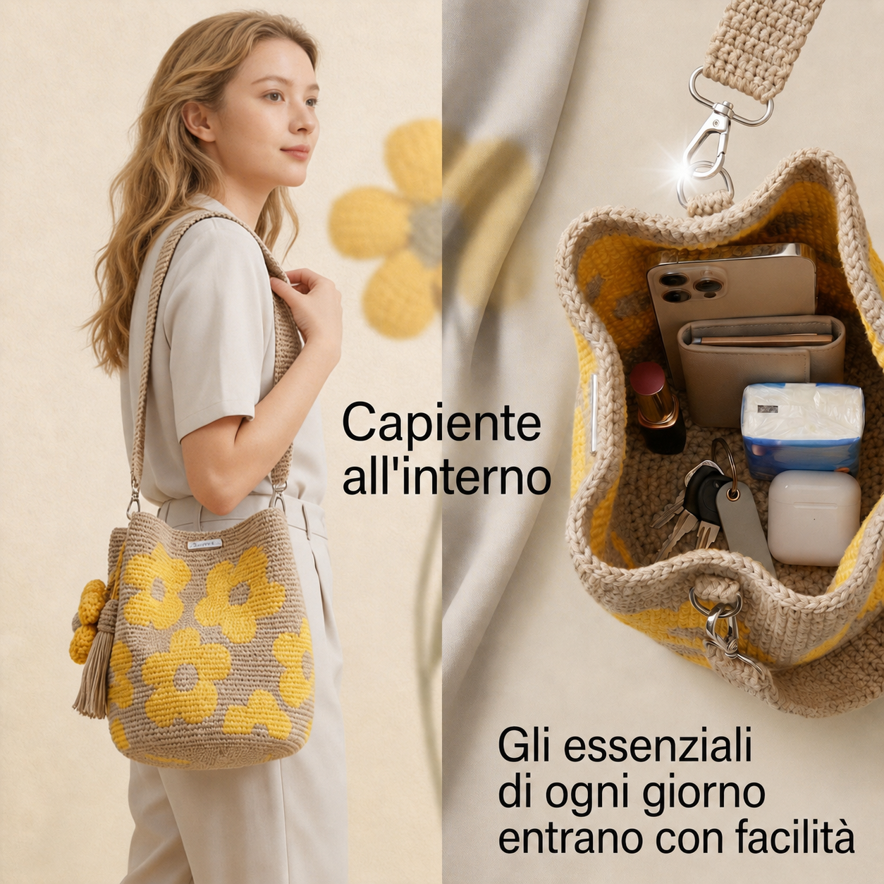 Fiorella Borsa Floreale all’Uncinetto 🌼
