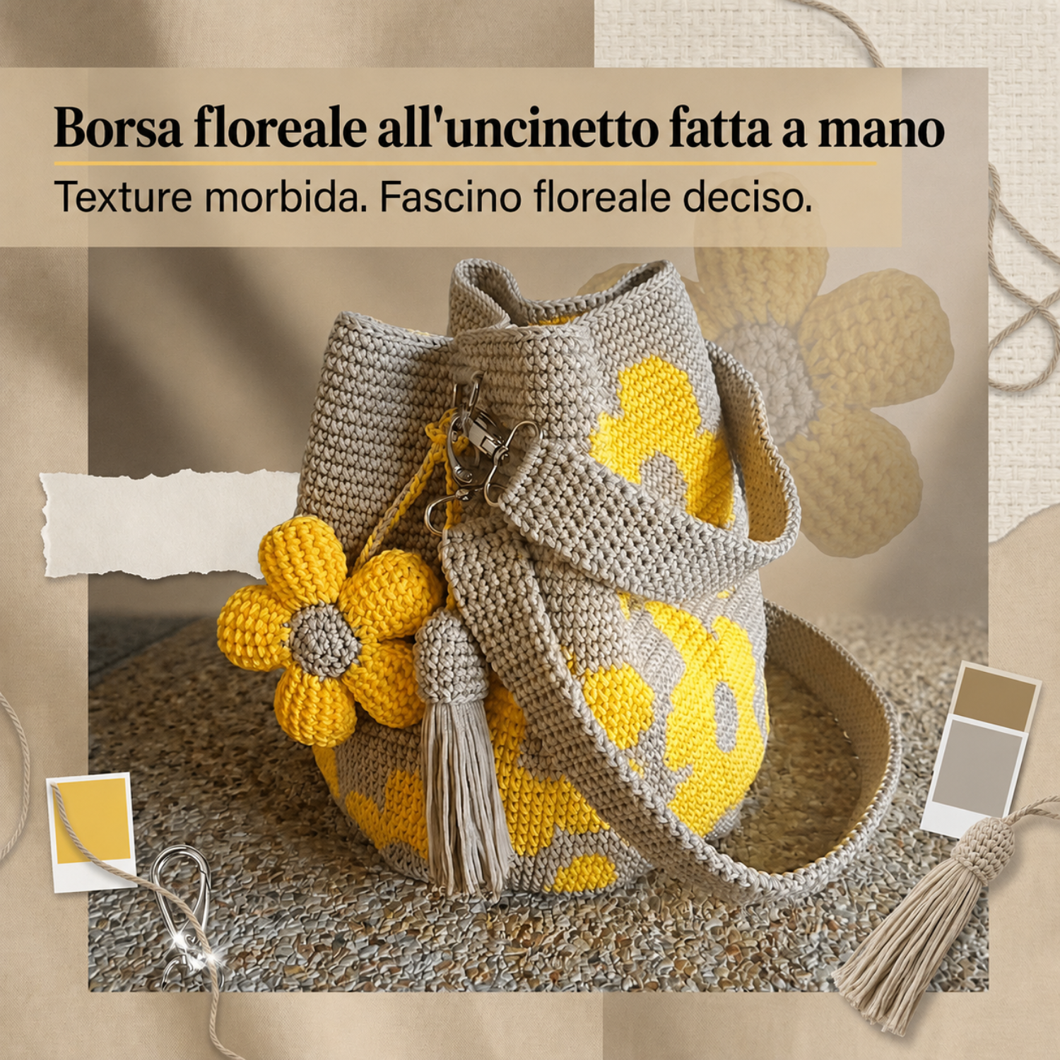 Fiorella Borsa Floreale all’Uncinetto 🌼