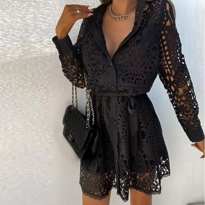 Valeria Abito Camicia in Pizzo Elegante