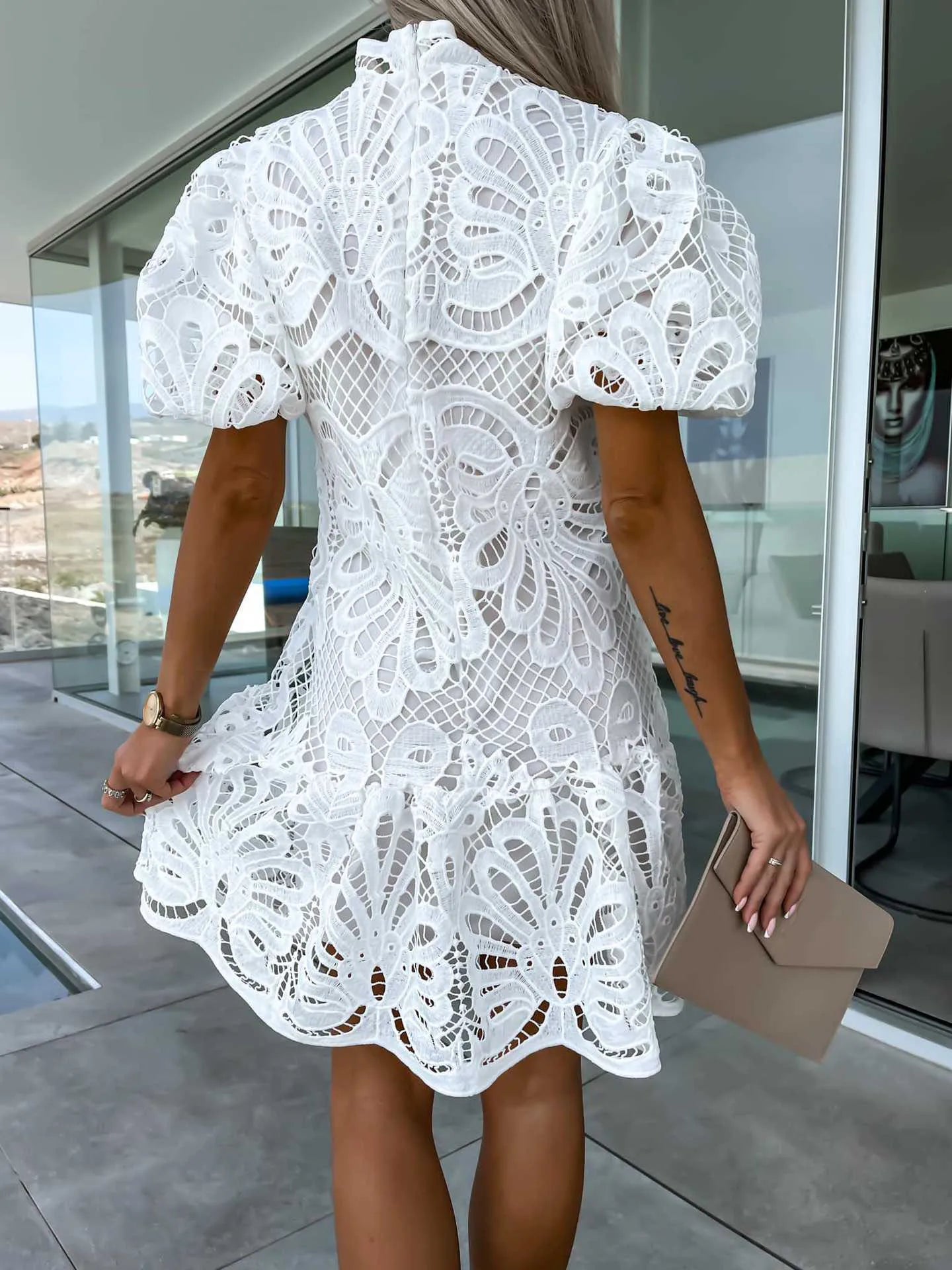 Beatrice Abito Corto in Pizzo Femminile