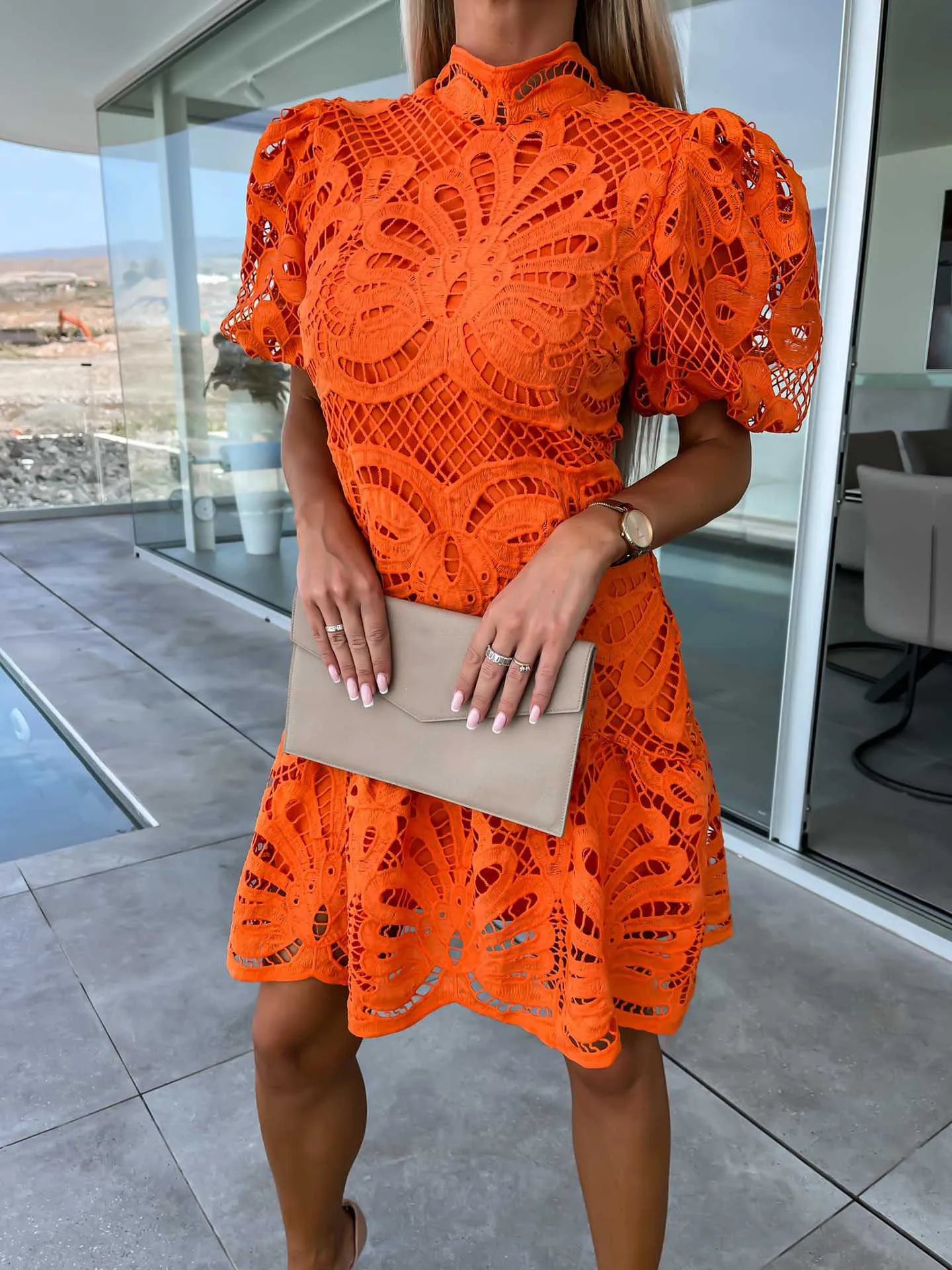 Beatrice Abito Corto in Pizzo Femminile