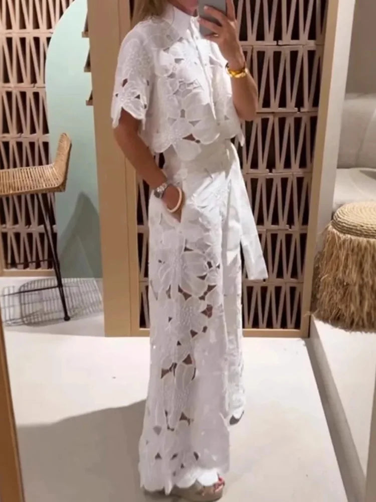 Chiara Completo Elegante in Pizzo Estivo wit