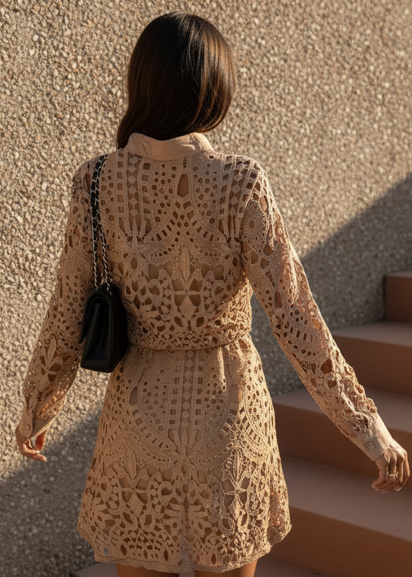 Camilla Abito Camicia in Pizzo Morbido