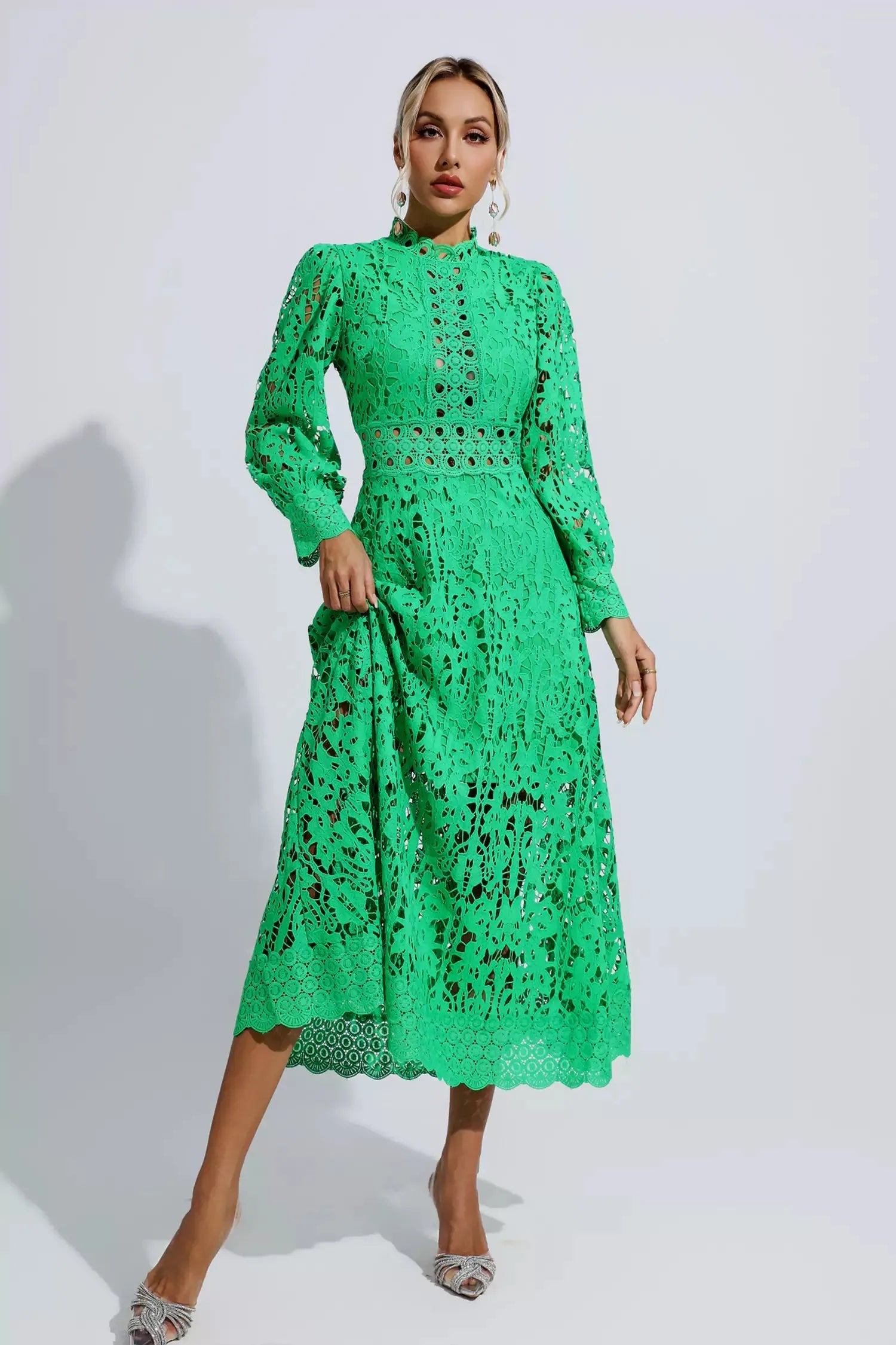 Aurora Abito Midi in Pizzo Elegante