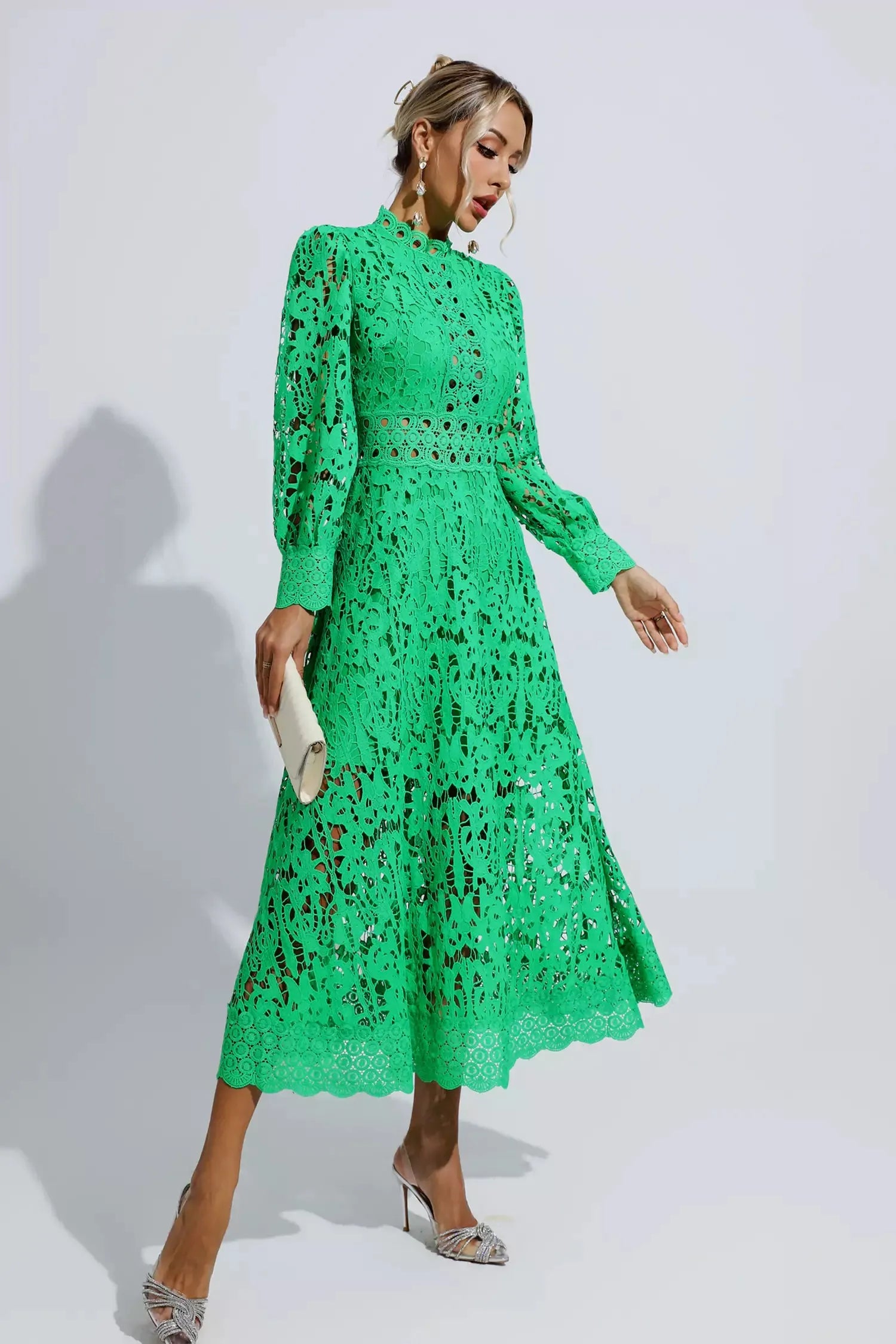 Aurora Abito Midi in Pizzo Elegante