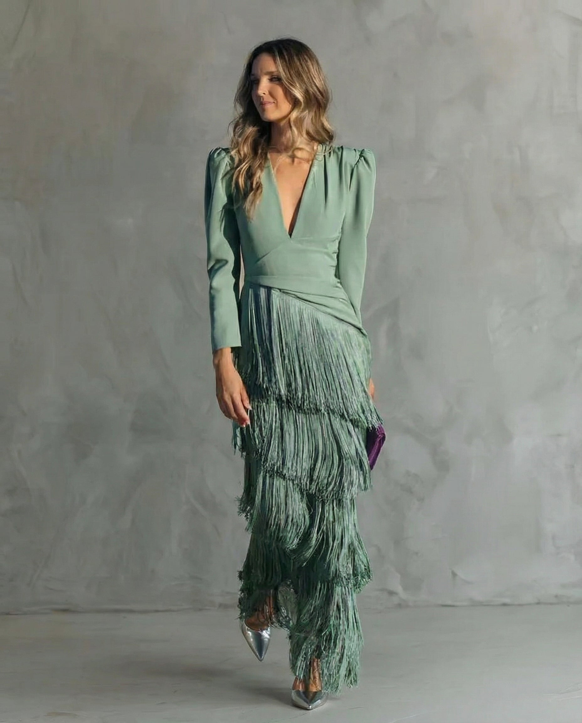 Valentina Abito elegante con frange