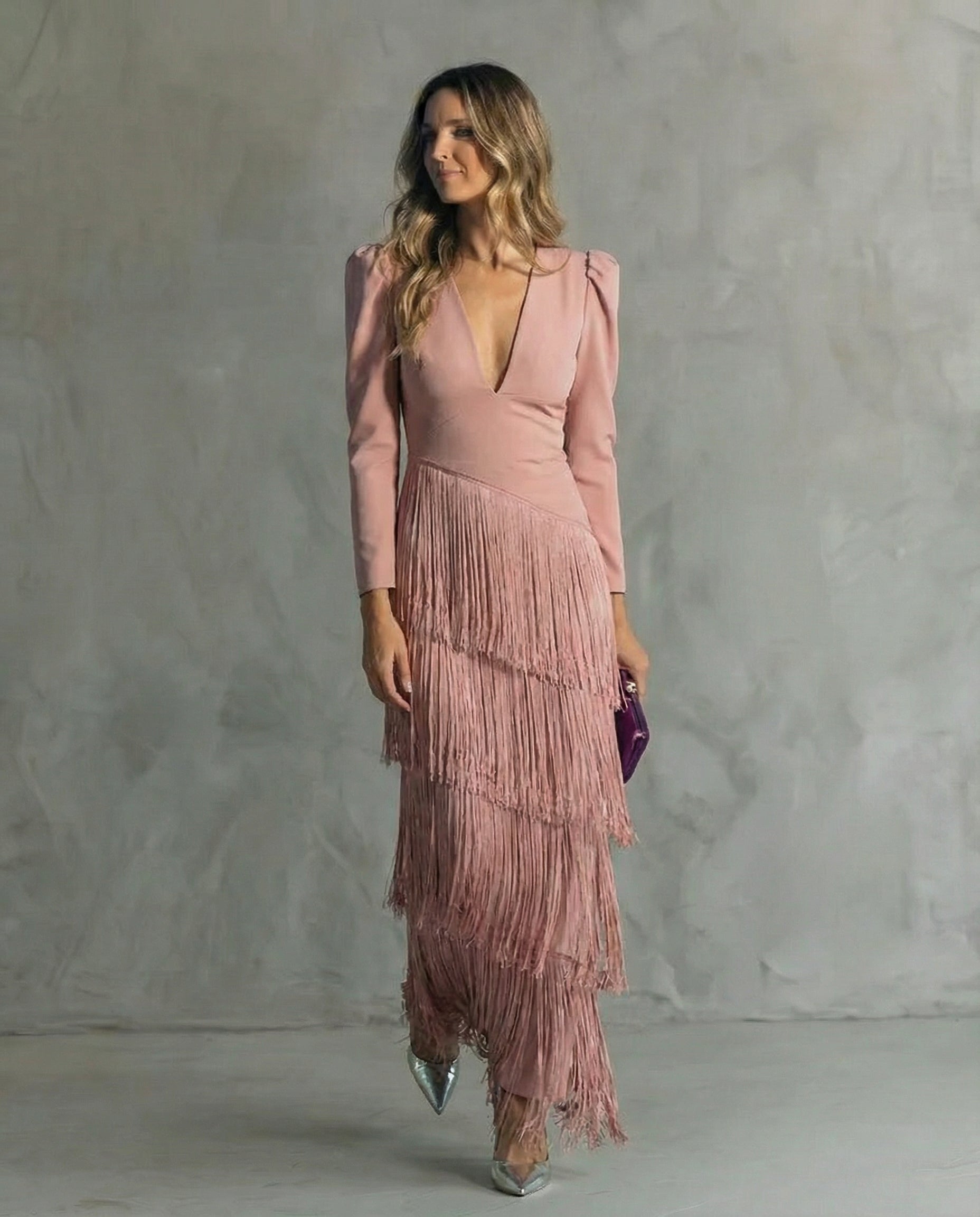 Valentina Abito elegante con frange