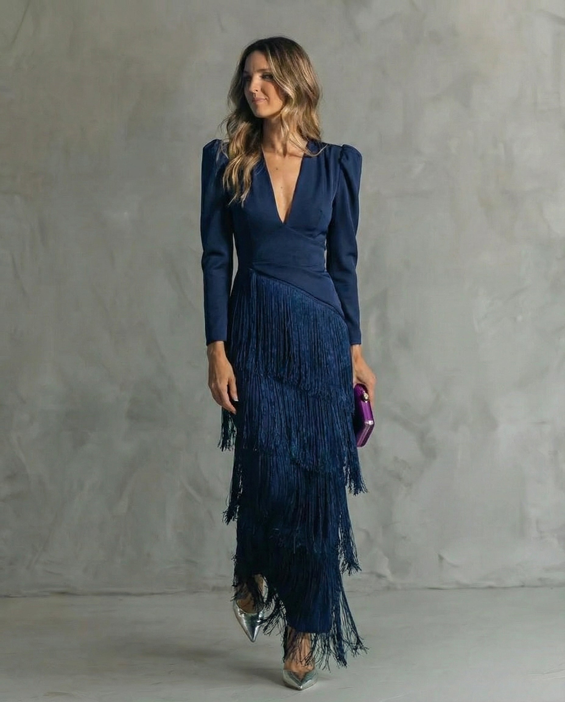 Valentina Abito elegante con frange