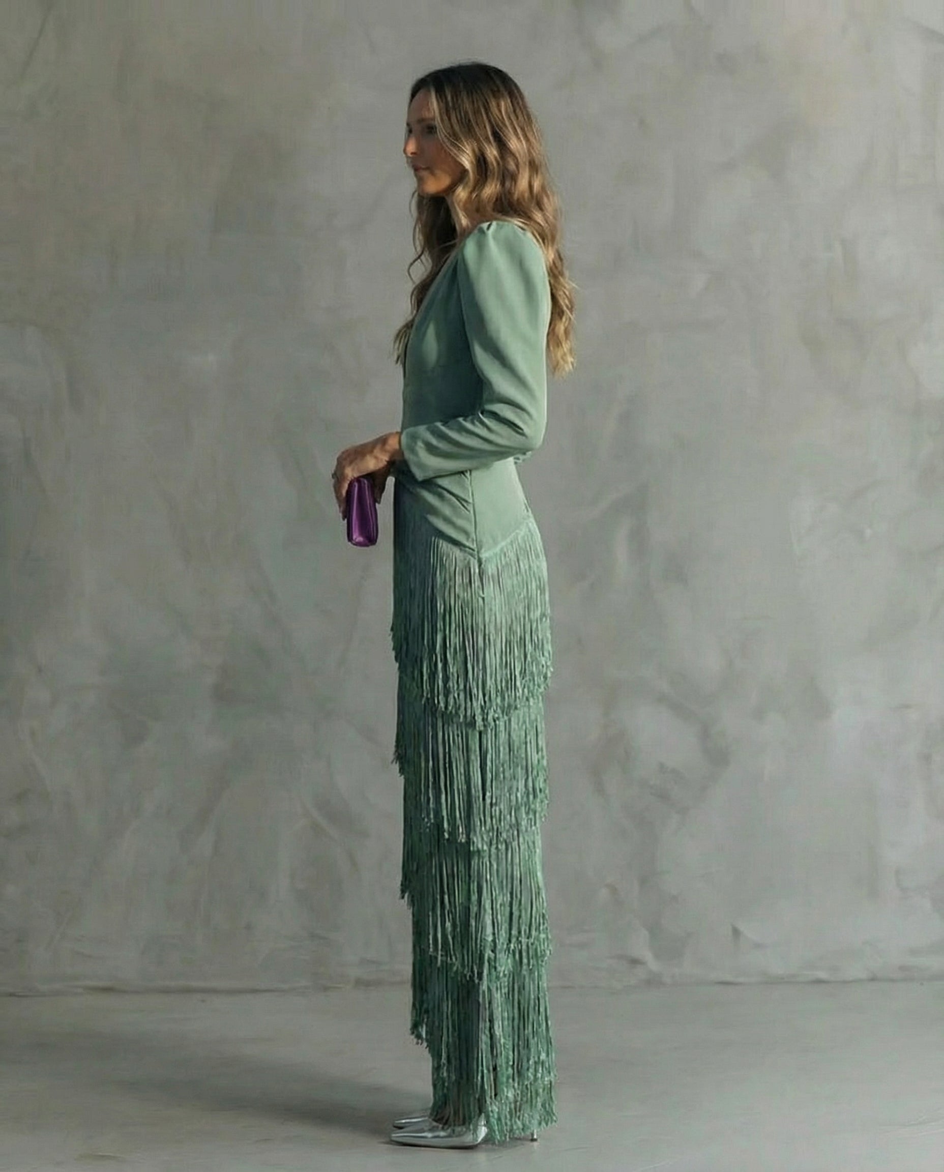 Valentina Abito elegante con frange