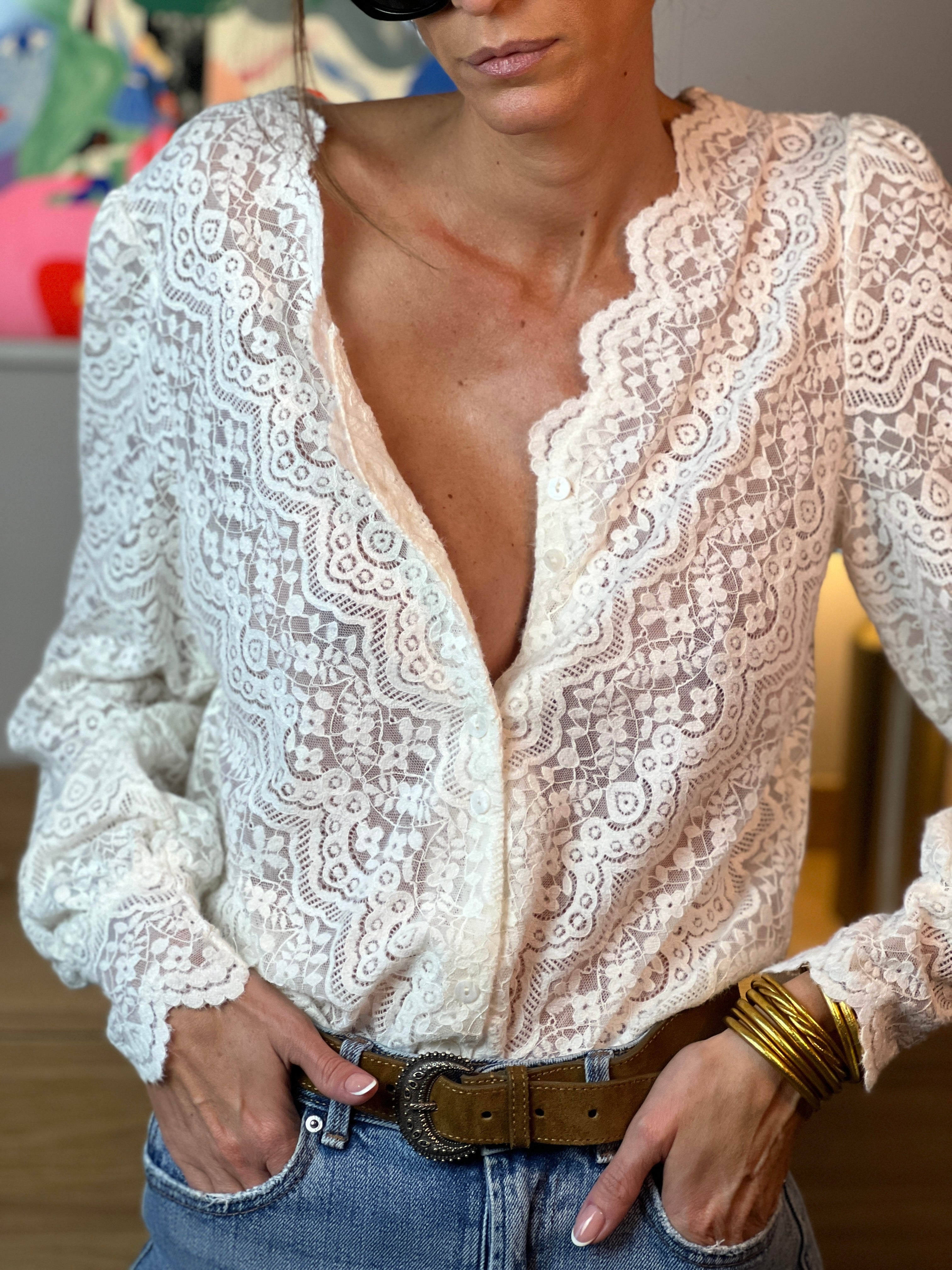 Hippoline Blusa in Pizzo