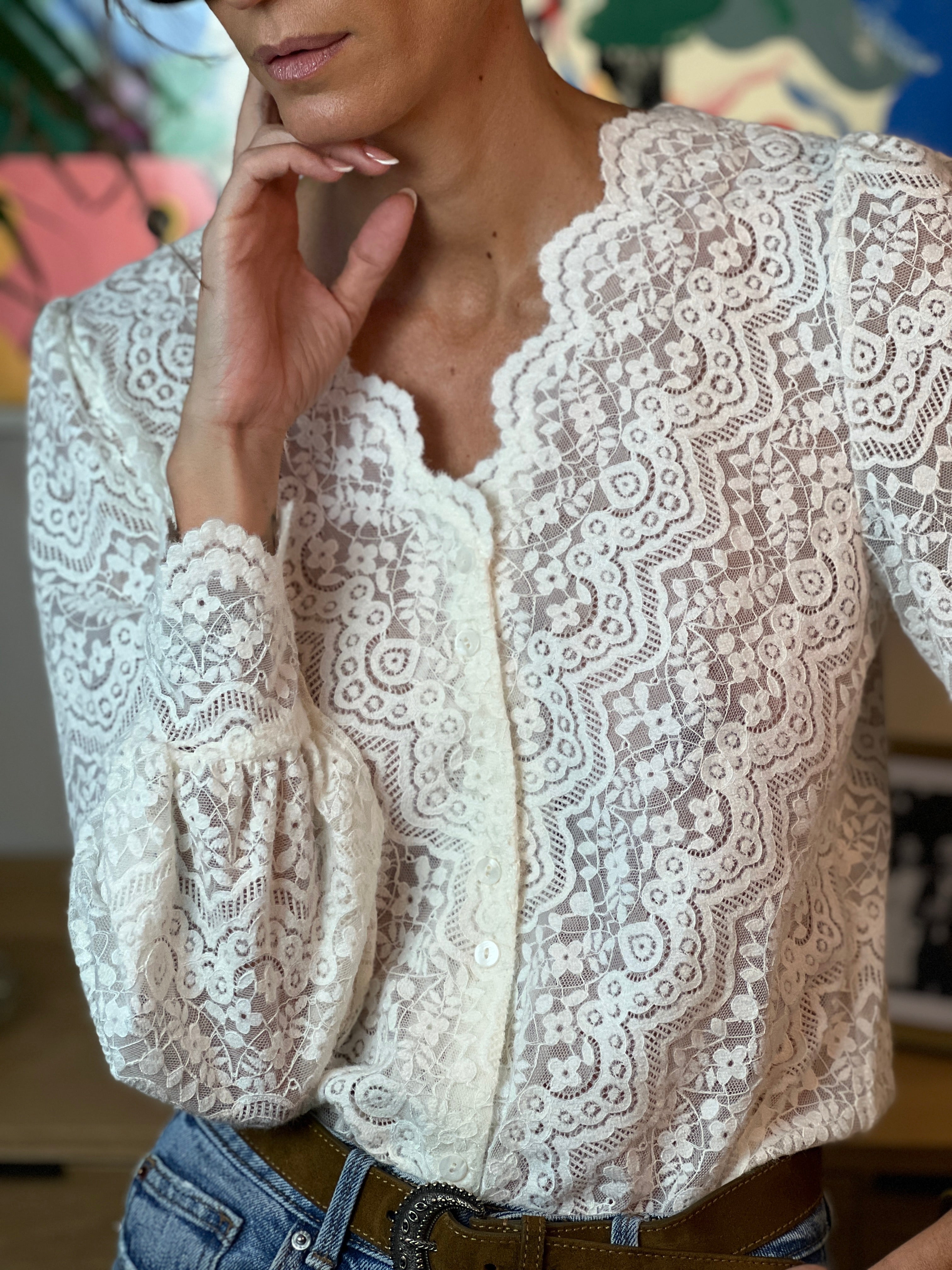 Hippoline Blusa in Pizzo