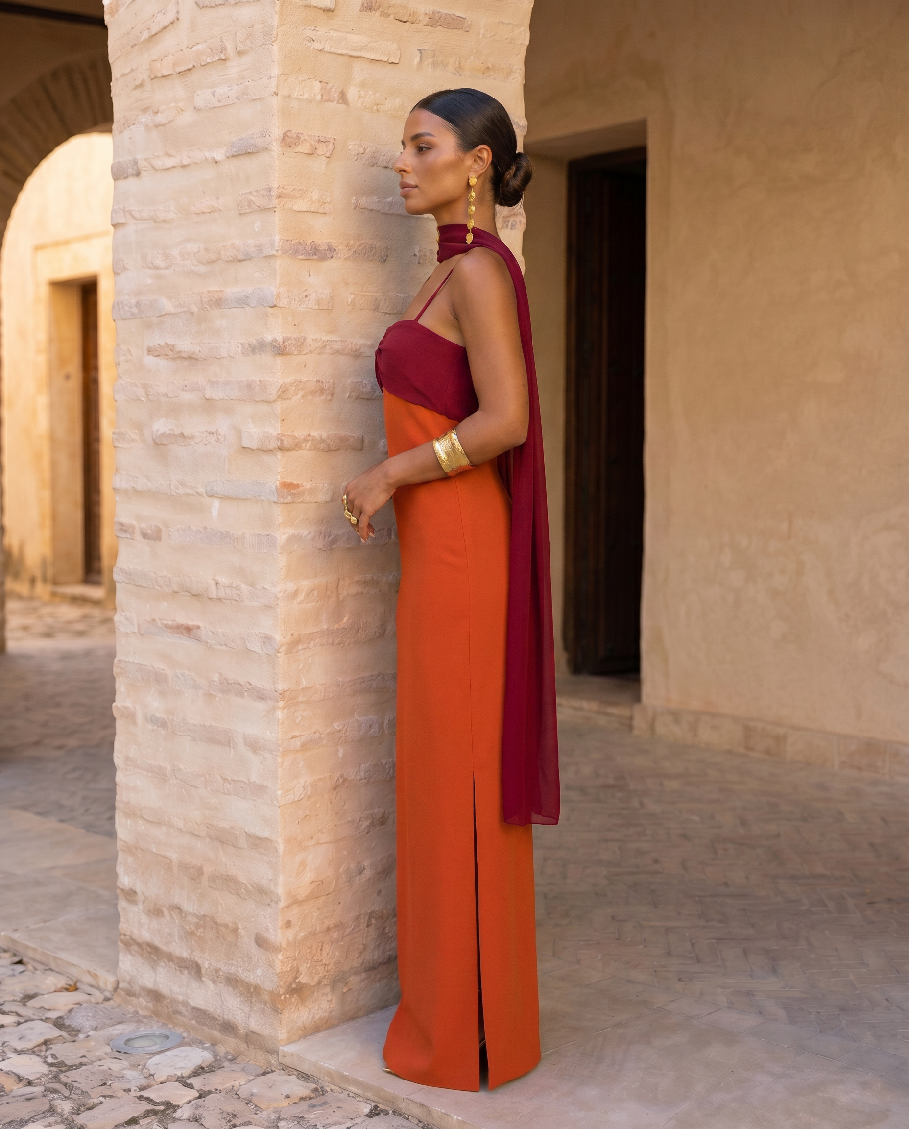 Valessia Abito Maxi Drappeggiato Elegante